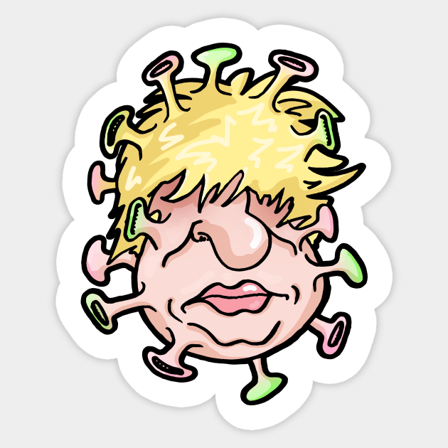 Boris Johnson 'Bovid' Cartoon Sticker by STierney